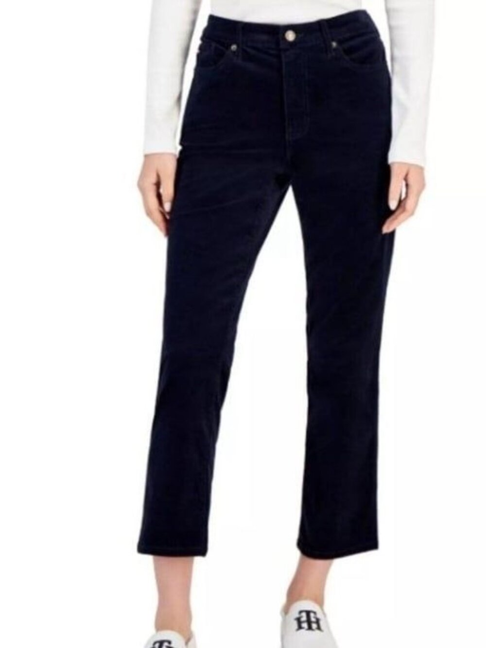 $59 Tommy Hilfiger Tribeca Straight Ankle Corduroy Pants Blue Size 2
